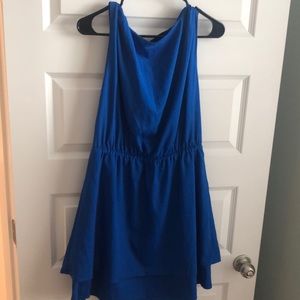 Blue silk dress
